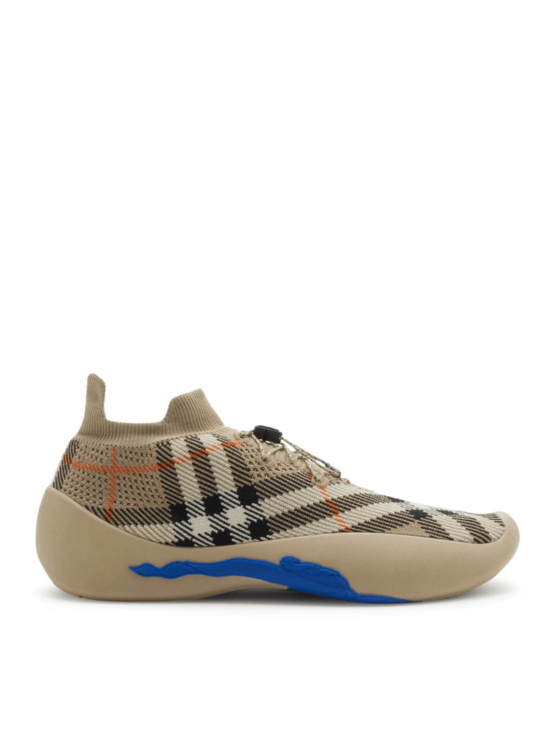 NEPTUNE SNEAKER WITH KNITTED CHECK PATTERN - Burberry - Man