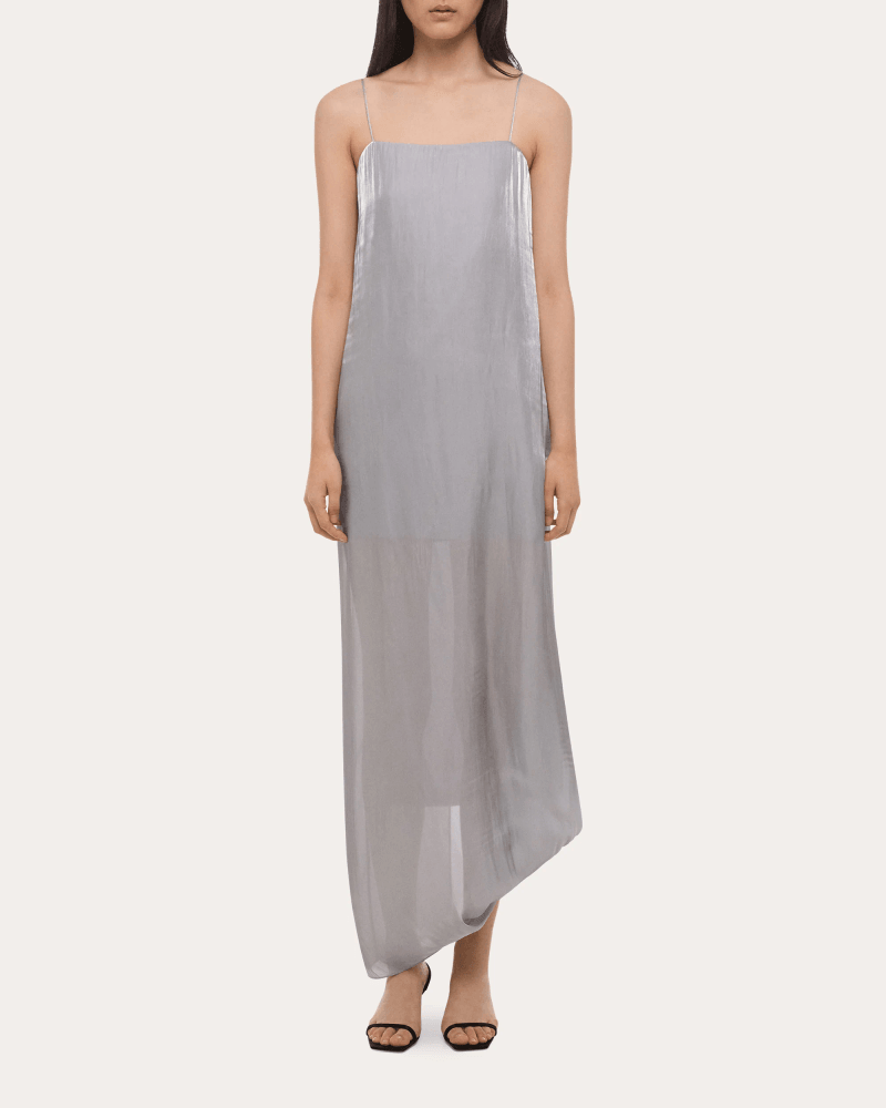 Helmut Lang Women's Iridescent Bubble Slip Dress in Blue Polyester