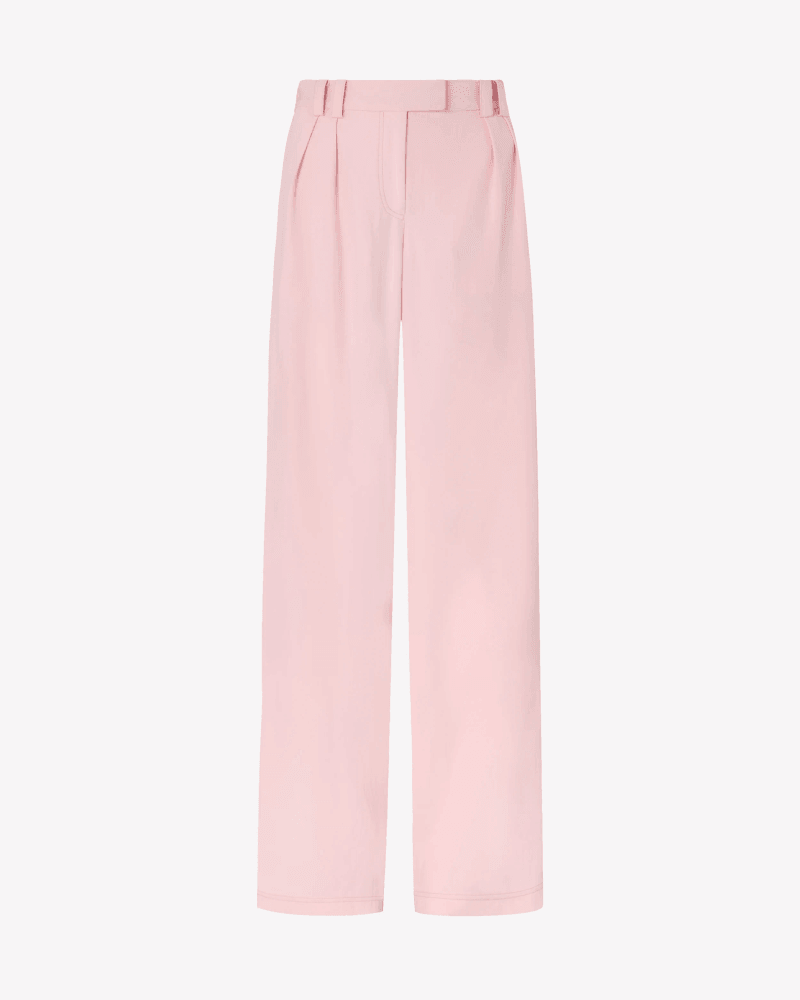 Lightweight Twill Boyfriend Trouser - Pale Pink