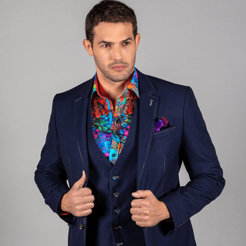 SIGNATURE FITTED JACKET WITH MULTICOLOUR STITCHING