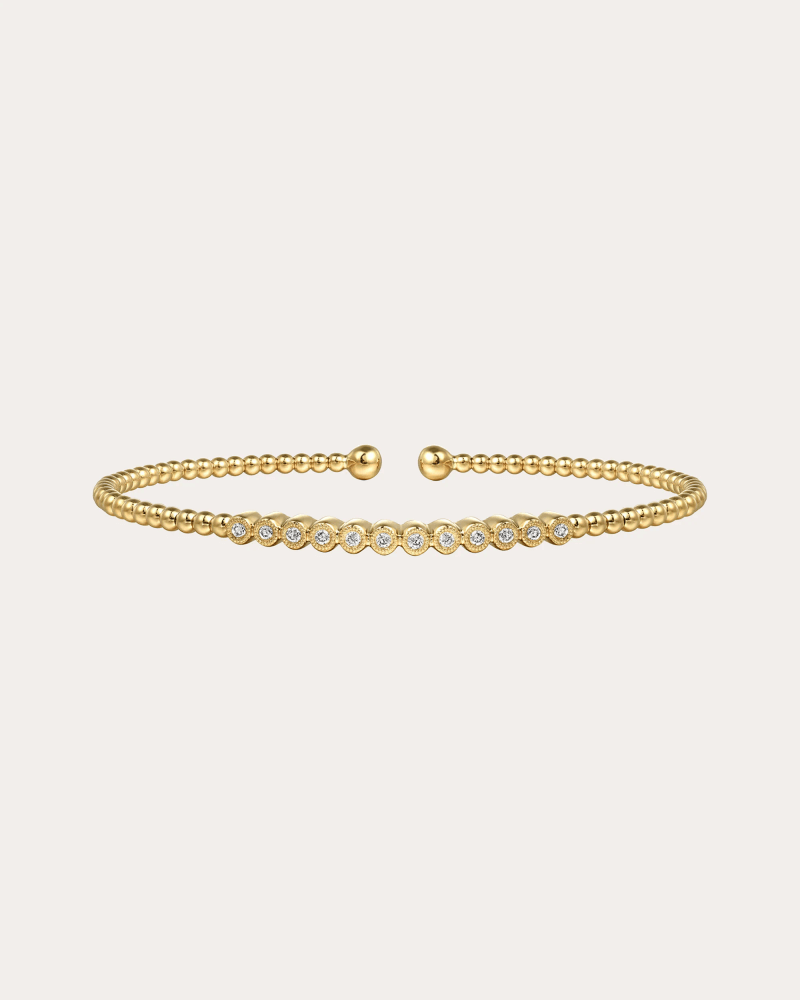 Gabriel & Co. Women's Diamond & 14k Gold Bujukan Beaded Cuff in Yellow