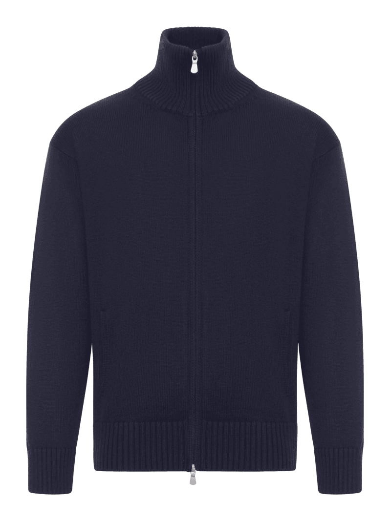 RELAXED FIT 3-YARD FULL ZIP SWEATER - Nome G - Man