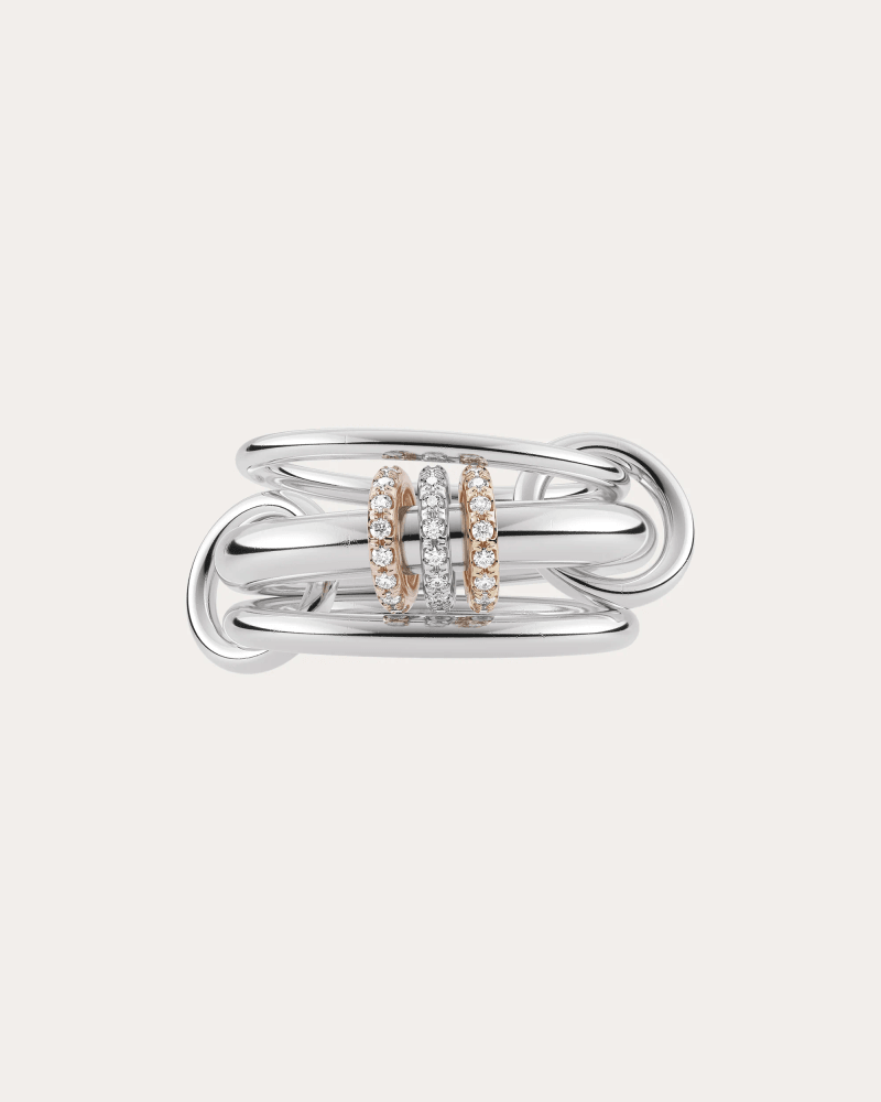 Spinelli Kilcollin Women's Diamond & 18k Gold Tri-Tone Gemini Pavé Ring in Sterling Silver