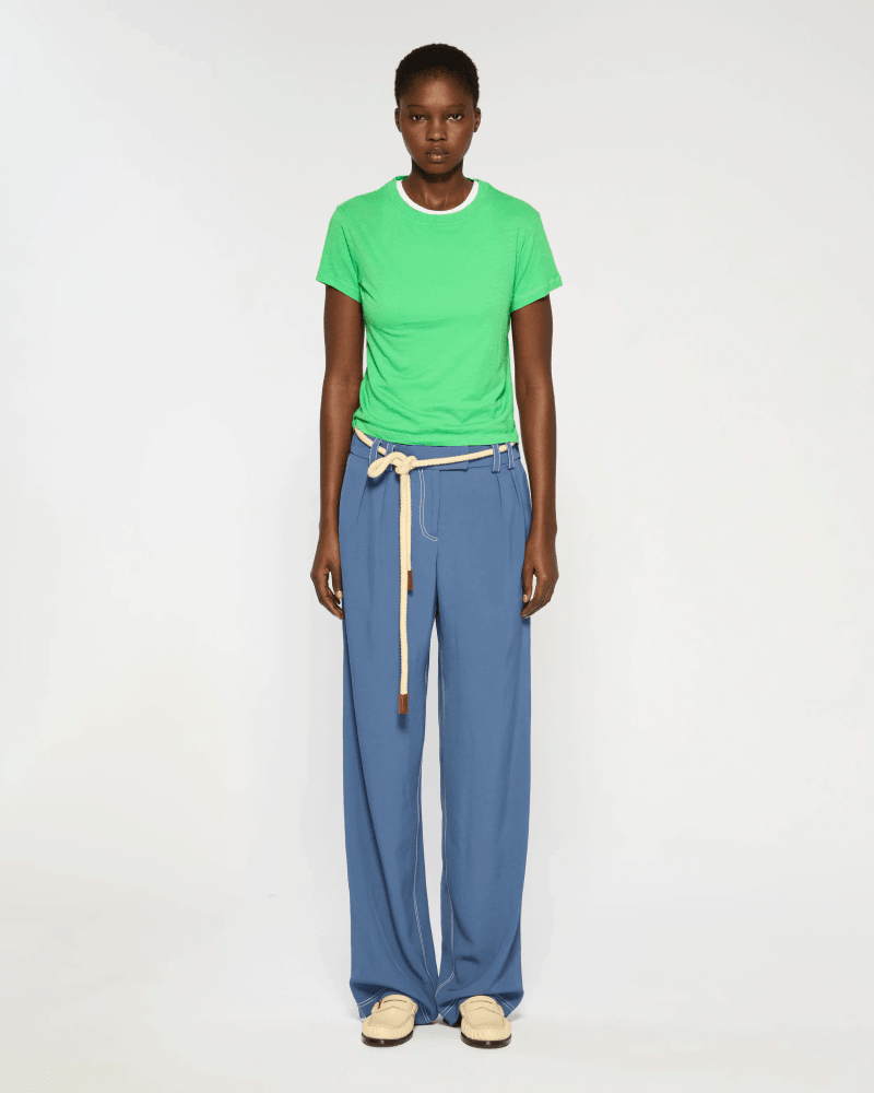Lightweight Twill Boyfriend Trouser - Denim Blue