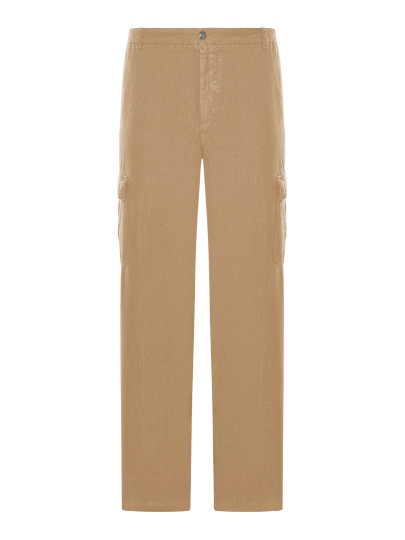 LINEN CARGO TROUSERS - 120% Lino - Man