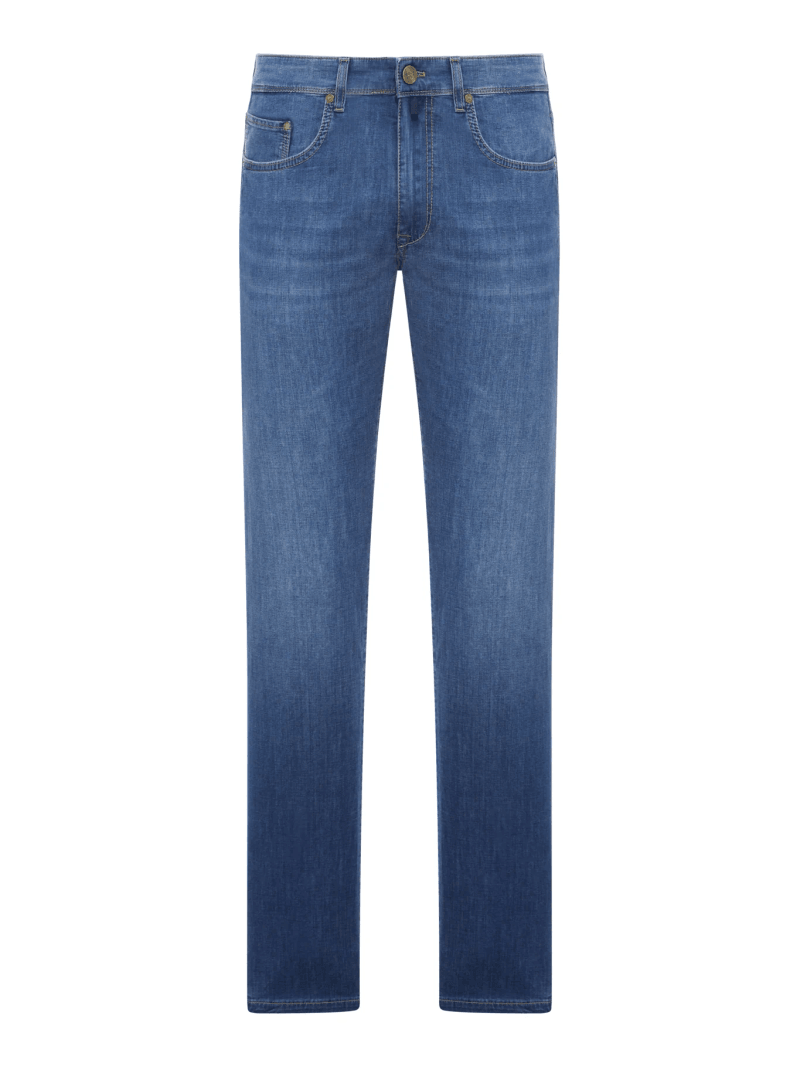 SLIM FIT MEDIUM WASH COTTON DENIM JEANS - Incotex - Man