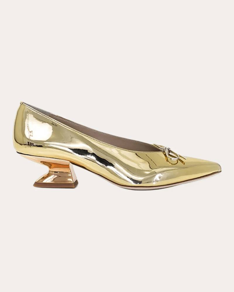 Chelsea Paris Women's Ini Mirrored Leather Pump in Gold