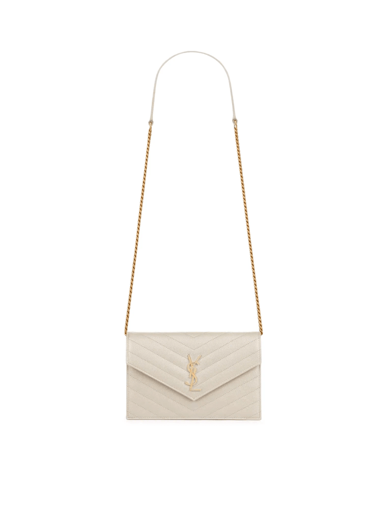 CLASSIC CASSANDRE CHAIN ENVELOPE CLUTCH IN GRAIN DE POUDRE LEATHER - Saint Laurent - Woman