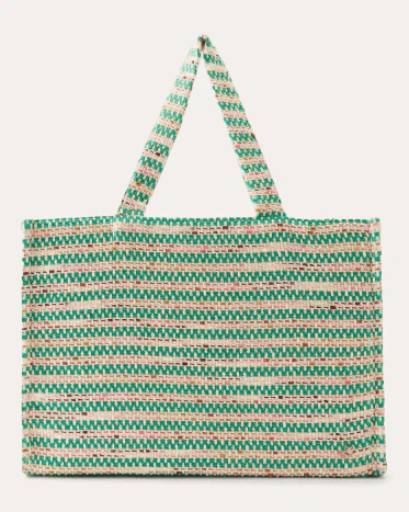 Helen Kaminski Women's Anika Bouclé Stripe Tote Bag in Blue Cotton