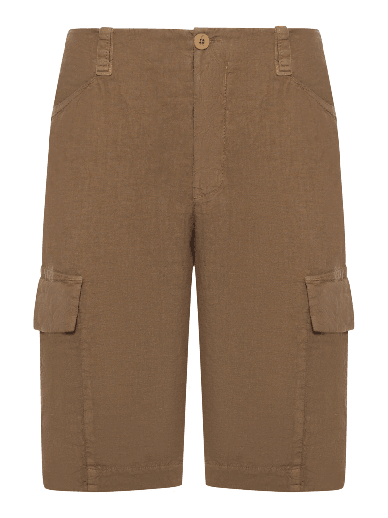LINEN CARGO BERMUDA SHORTS - Transit - Man