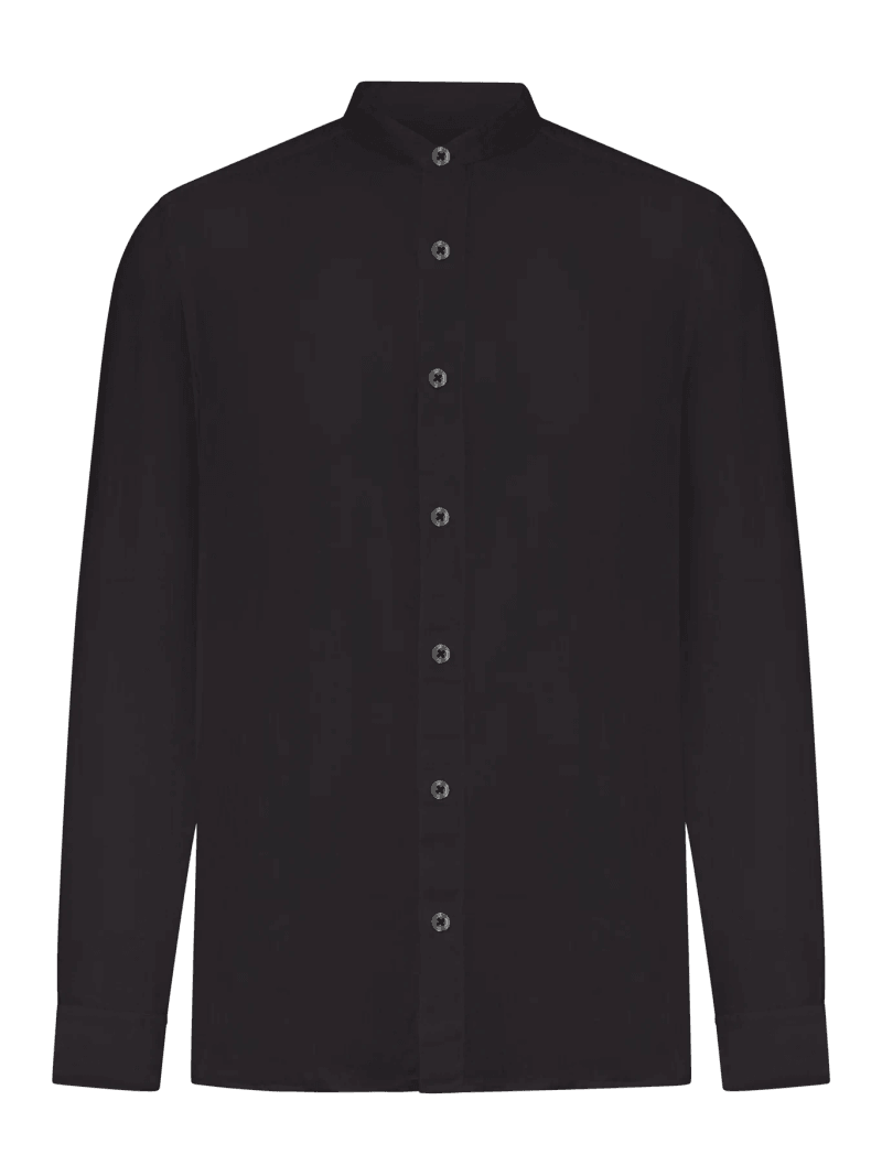 LINEN SHIRT WITH MANDARIN COLLAR - 120% Lino - Man