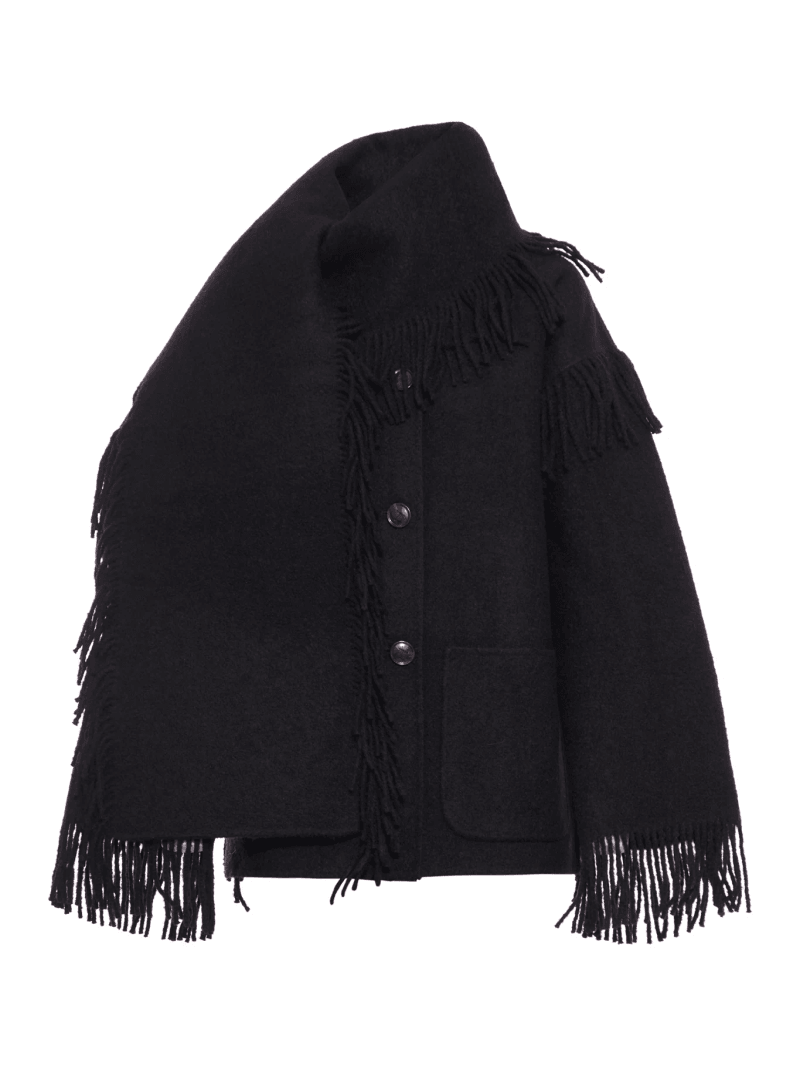 JACKET WITH FRINGED SCARF - Toteme - Woman