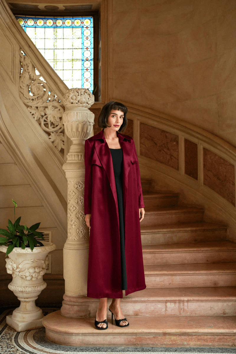 Gaâla Paris Trench-coat en triacétate satiné Cameron