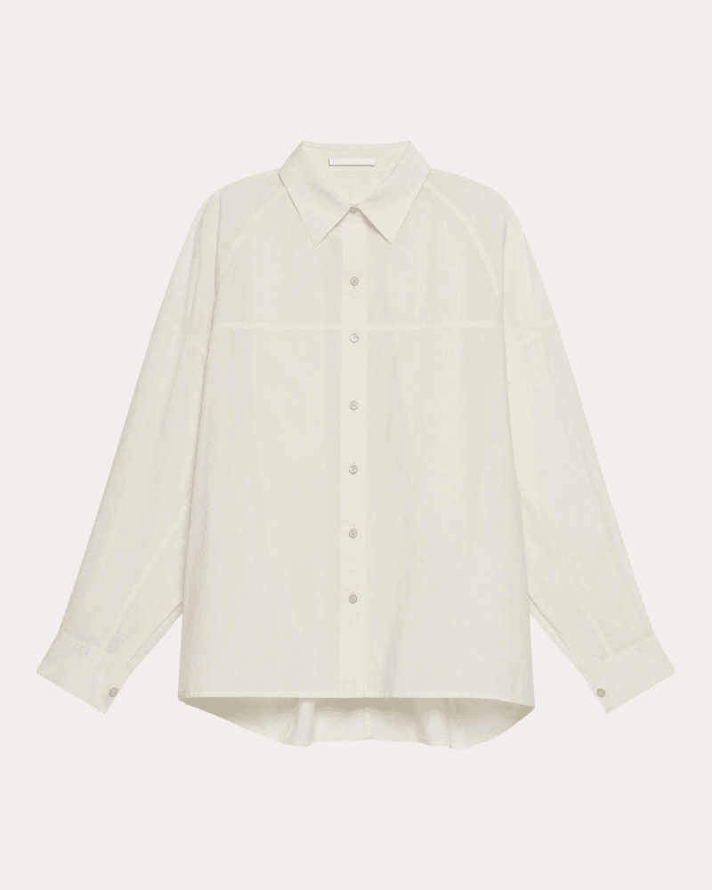 Helmut Lang Women's Organic Cotton Trench Shirt in White Cotton/Polyamide