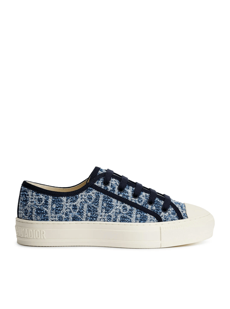 DIOR OBLIQUE BLUE WALK`N DIORIVIERA SNEAKER IN SPONGY DENIM - Christian Dior - Woman