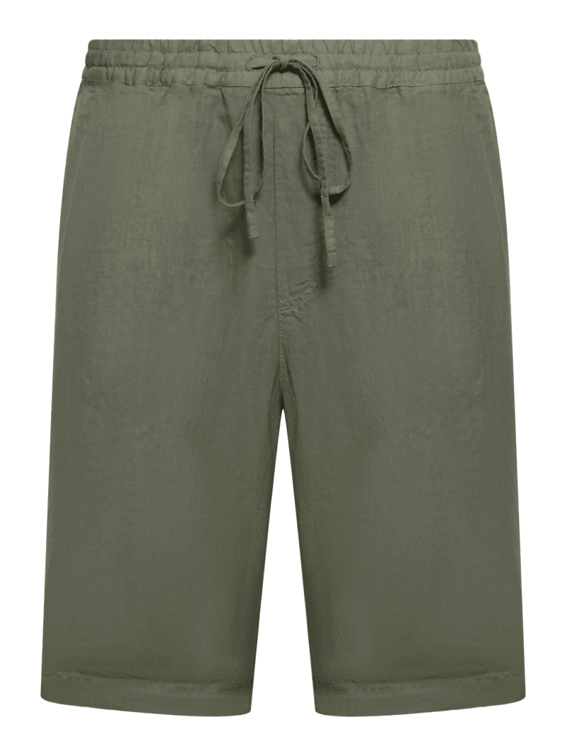 LINEN BERMUDA SHORTS WITH DRAWSTRING WAIST - 120% Lino - Man