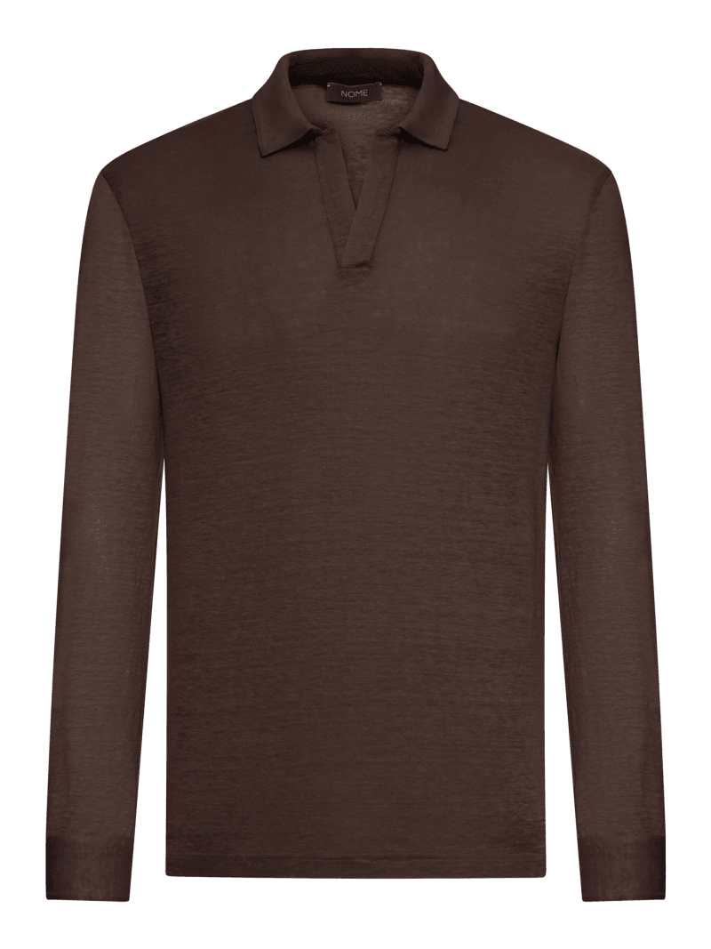 LONG-SLEEVED LINEN POLO SHIRT - Nome G - Man