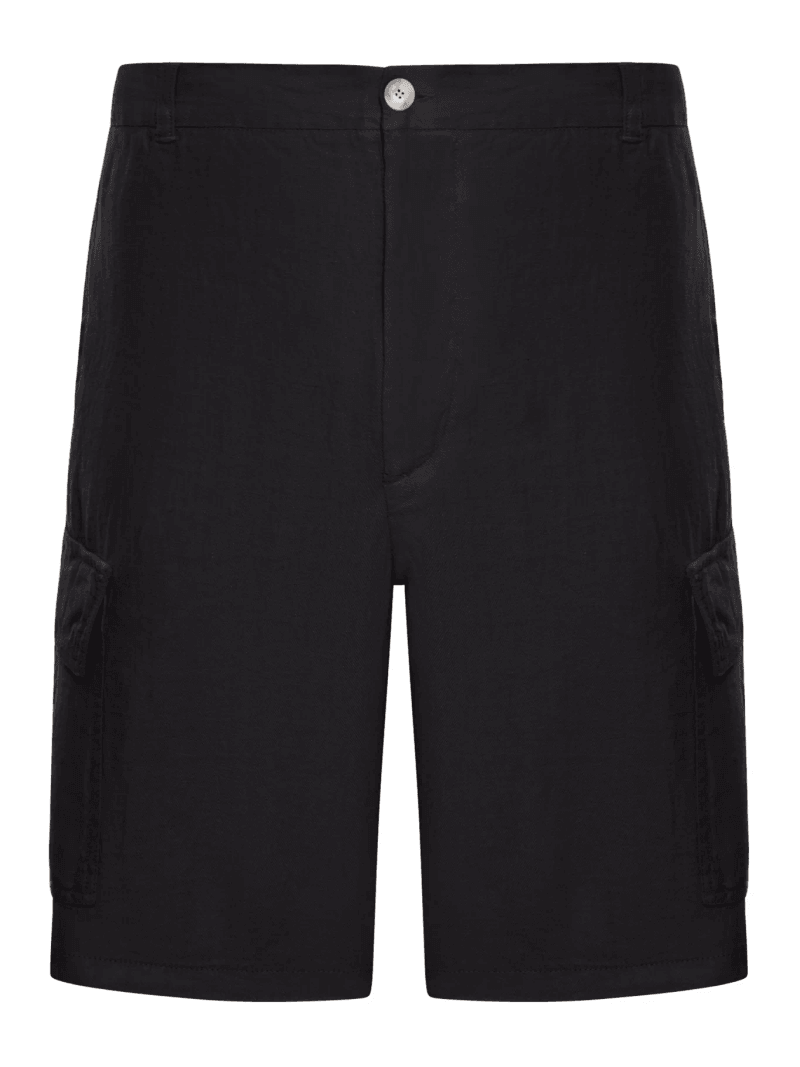 LINEN CARGO BERMUDA SHORTS - 120% Lino - Man