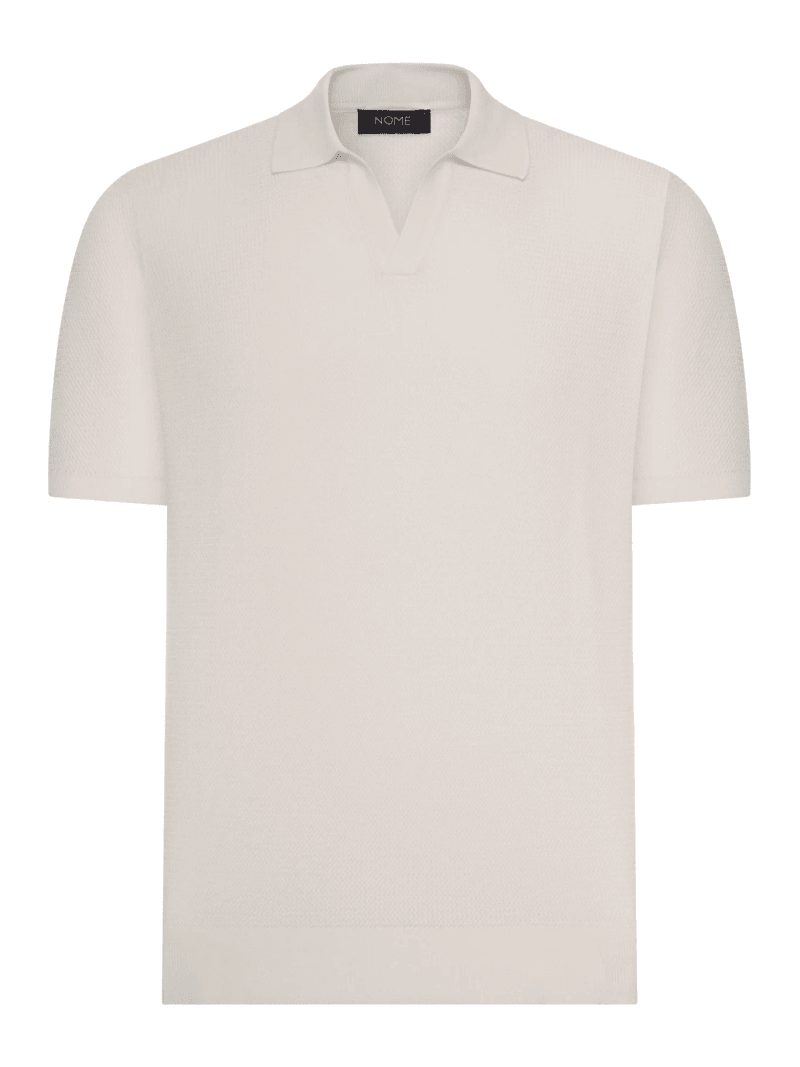 SHORT-SLEEVED SILK AND COTTON POLO SHIRT - Nome G - Man