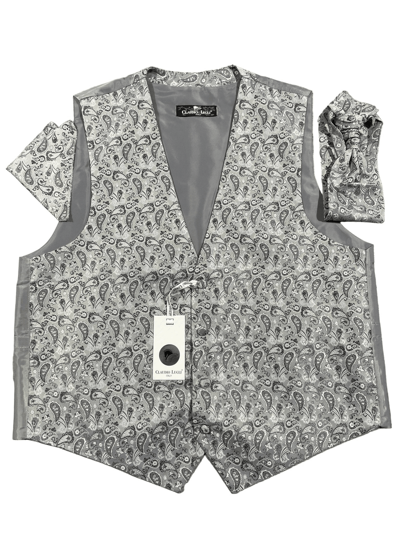 PAISLEY WAISTCOAT, CRAVAT AND HANDKERCHIEF SET
