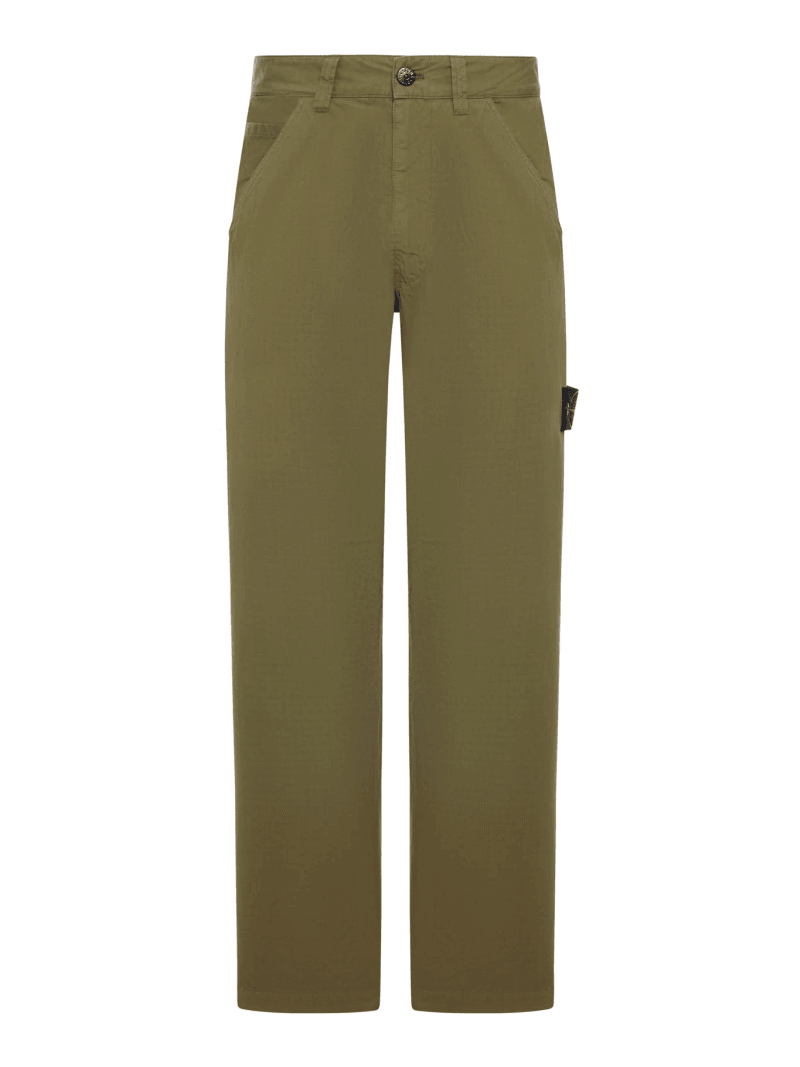 COTTON TROUSERS WITH LOGO - Stone Island - Man
