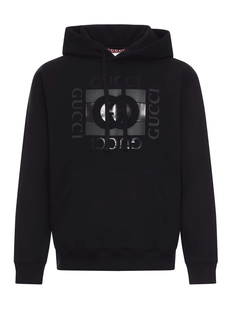 COTTON JERSEY HOODIE WITH PRINT - Gucci - Man