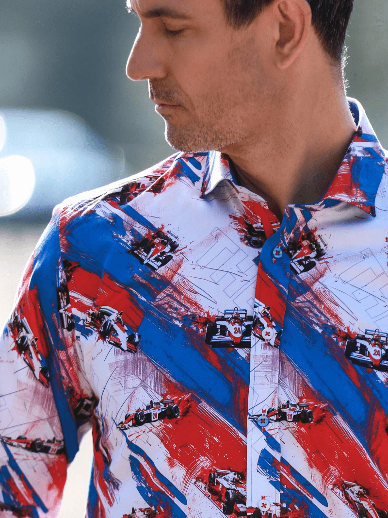 THE SHUNT - MEN'S VINTAGE RACING PRINT SHIRT