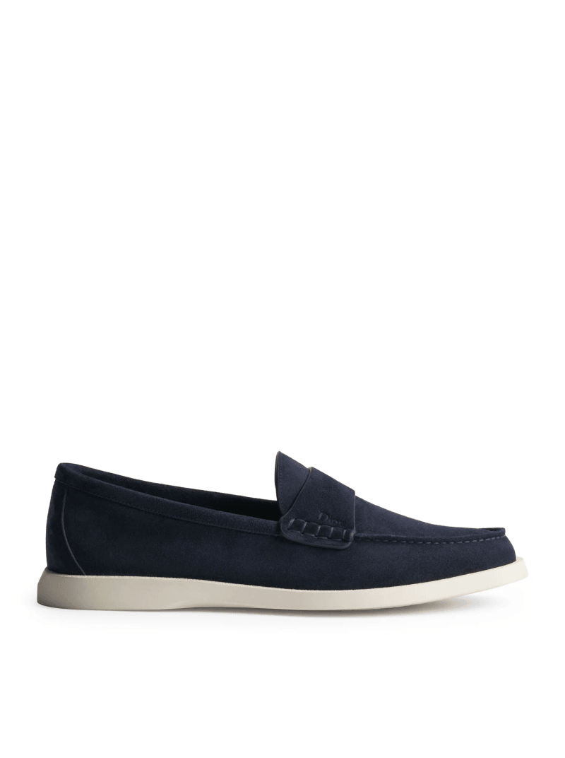 GRANVILLE LOAFERS IN DEEP BLUE SUEDE CALFSKIN - Christian Dior - Man