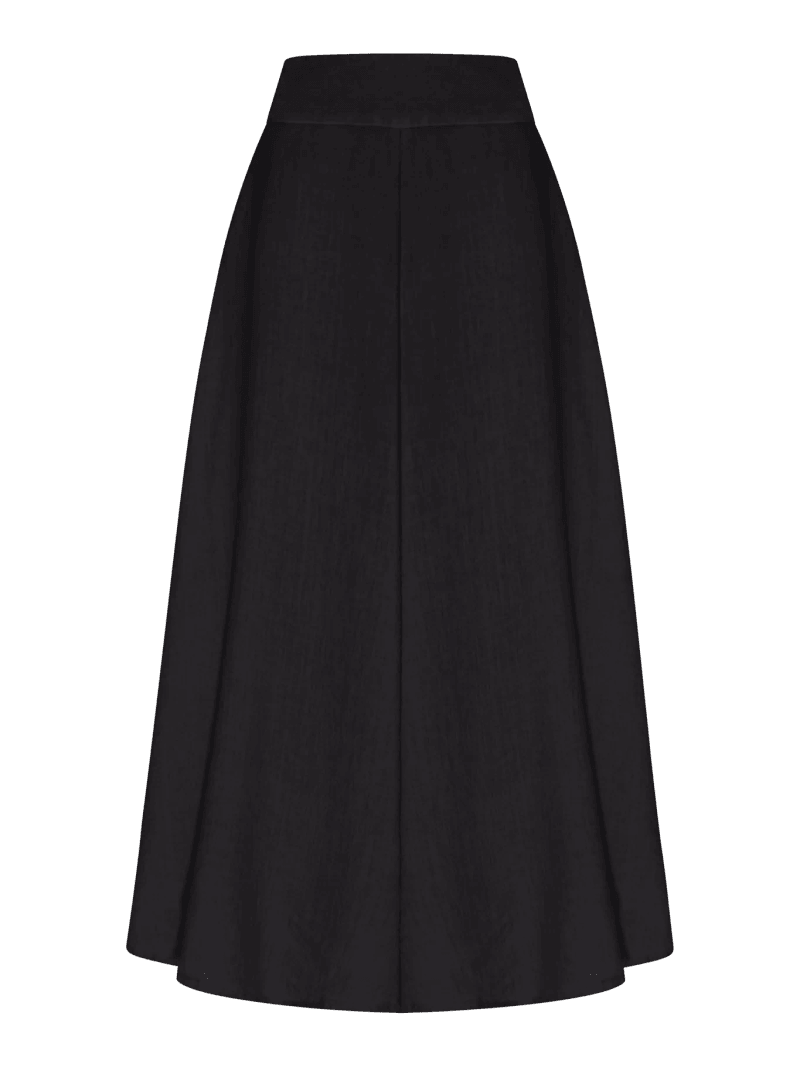 LONG LINEN FLOWER SKIRT WITH WAISTBAND - 120% Lino - Woman
