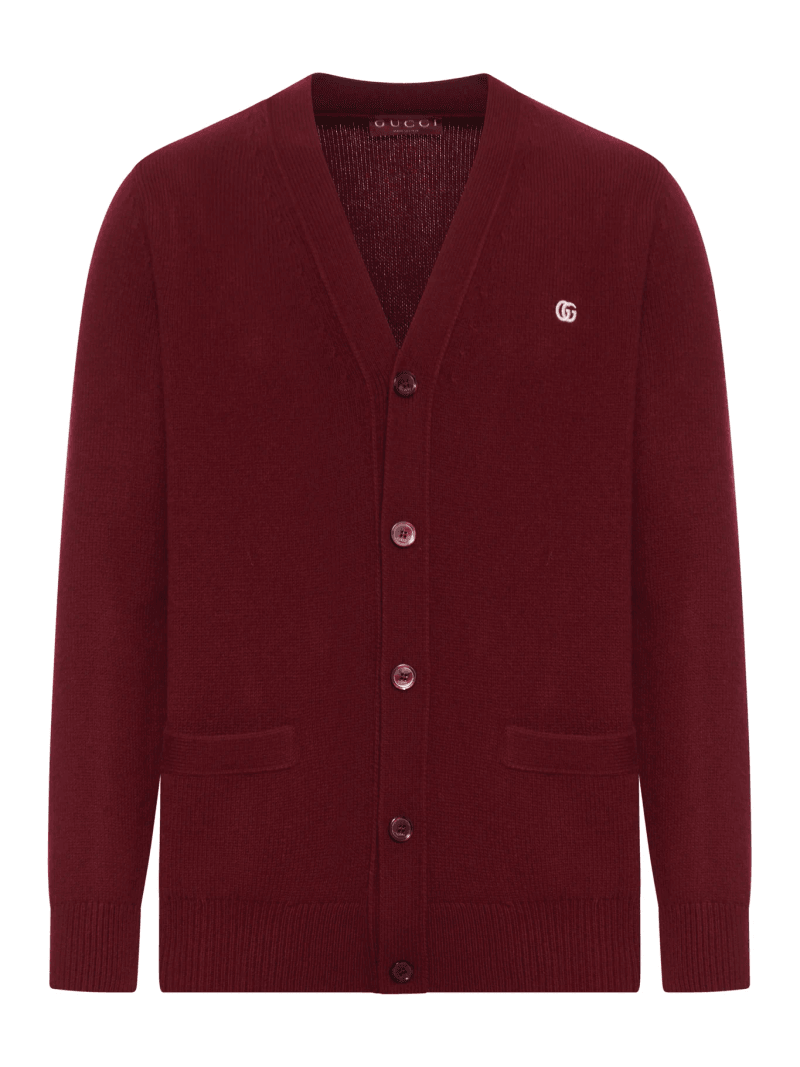 CASHMERE CARDIGAN WITH LOGO ON THE CHEST - Gucci - Man
