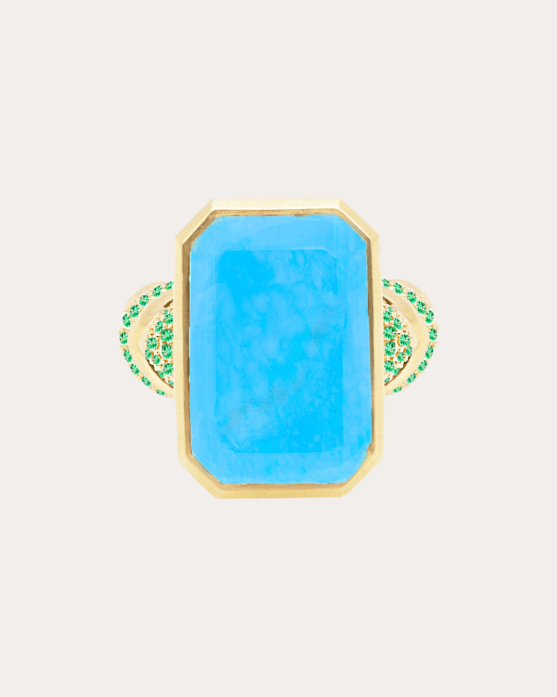 Campbell + Charlotte Women's Emerald & Turquoise 14k Gold Spark Ring