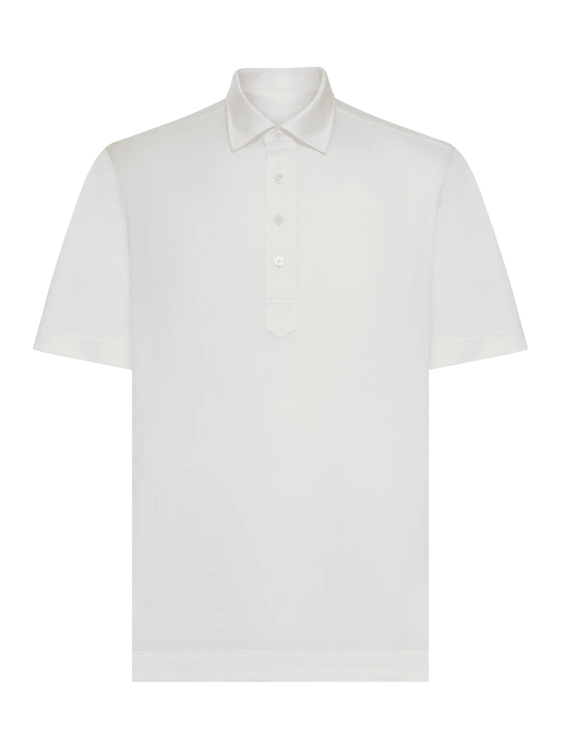 SILK AND COTTON KNITTED POLO SHIRT - Zegna - Man
