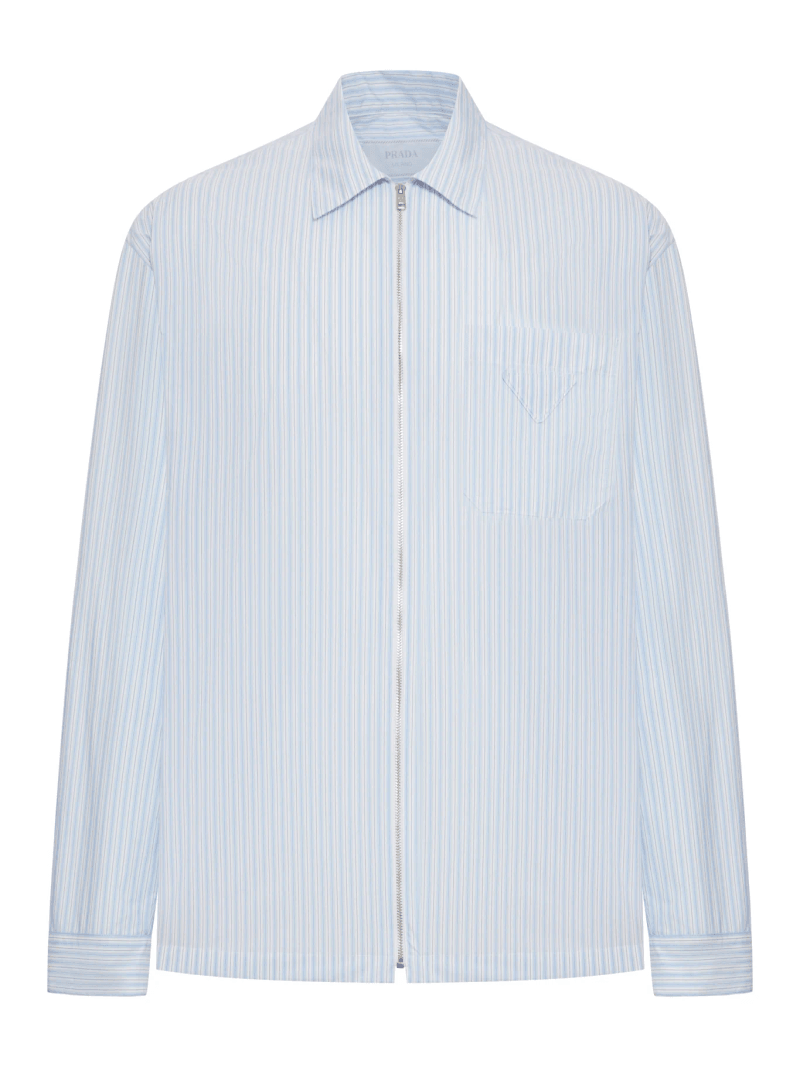 TECHNICAL FABRIC SHIRT WITH STRIPED PATTERN - Prada - Man