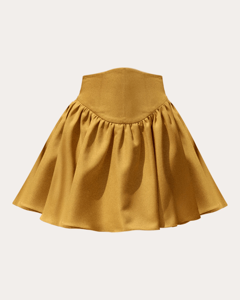 Andrea Iyamah Women's Inda Corset Mini Skirt in Orange Rayon/Polyester