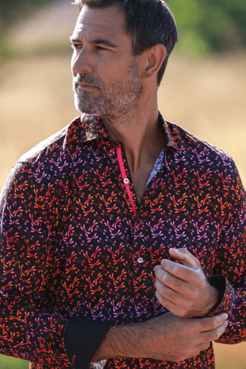 DRAGONFLIES TENCEL PRINT SHIRT