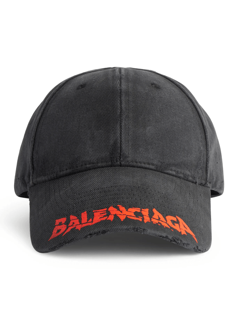 BLACK COTTON DRILL LOGO HAT - Balenciaga - Man