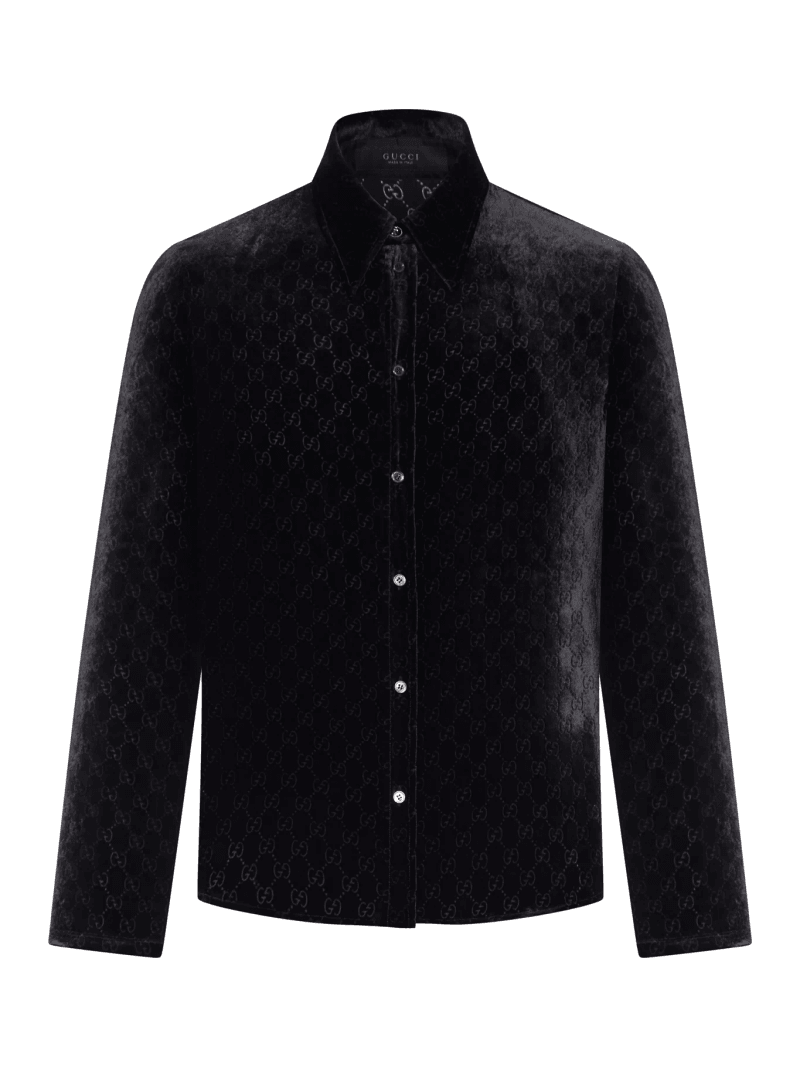 DÉVORÉ GG STRETCH VELVET SHIRT - Gucci - Man