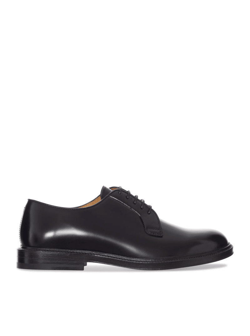 SERGENT LACE-UP SHOES IN BLACK LEATHER AND LEATHER SOLE - Henderson - Man