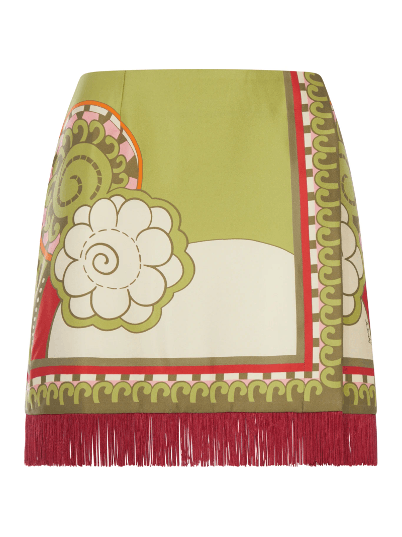 MINI SKIRT WITH SCARF AND FRINGES - La Double J - Woman