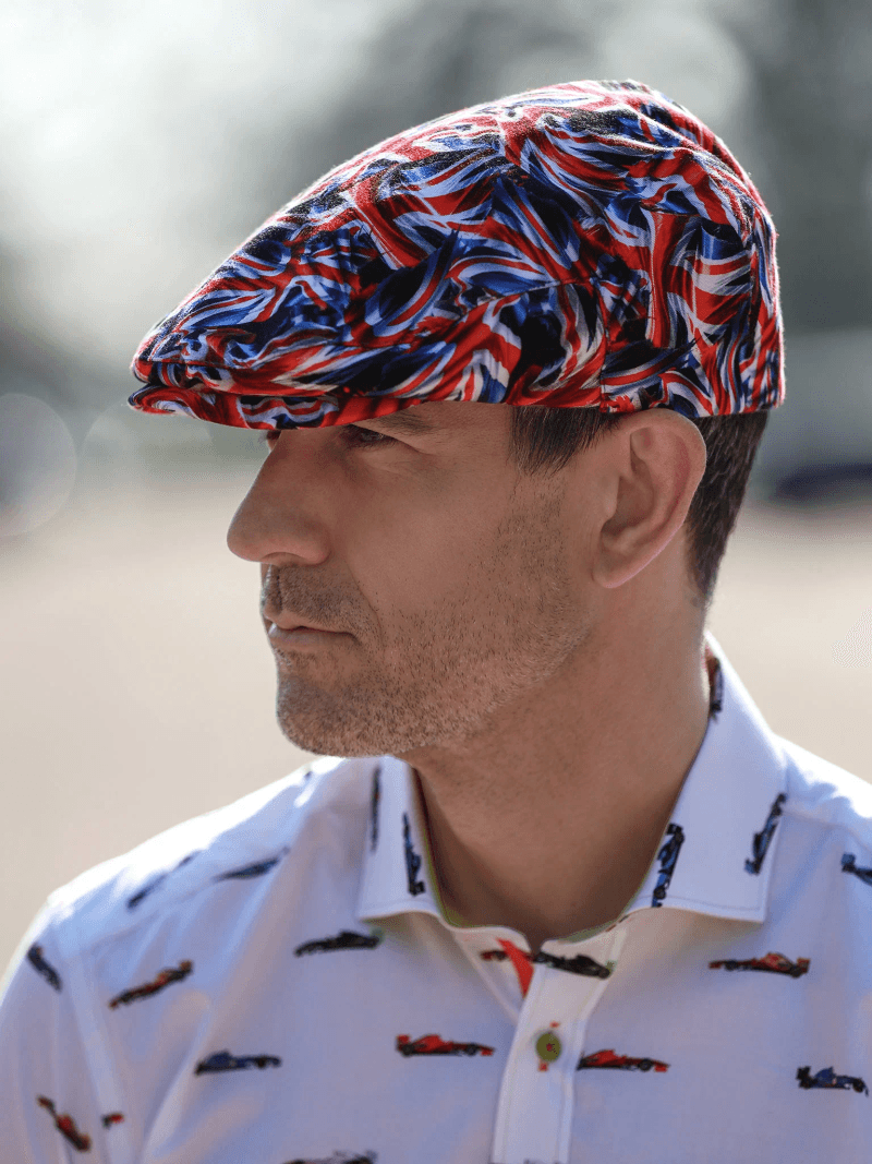 Union Jack Printed Flat Cap