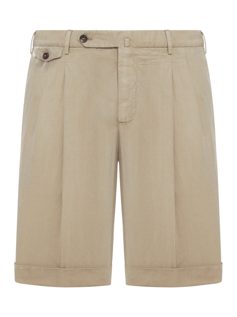 LINEN BLEND BERMUDA SHORTS - Pt Torino - Man