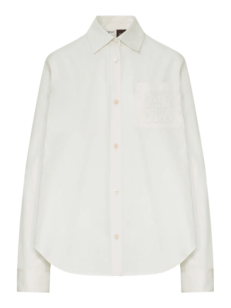COTTON DENIM SHIRT WITH ANAGRAM EMBROIDERY - Loewe X Paula`s Ibiza - Woman