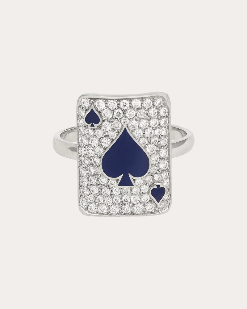 MYSTERYJOY Women's Diamond & 18k White Gold Justice Pinky Ring 18K Gold