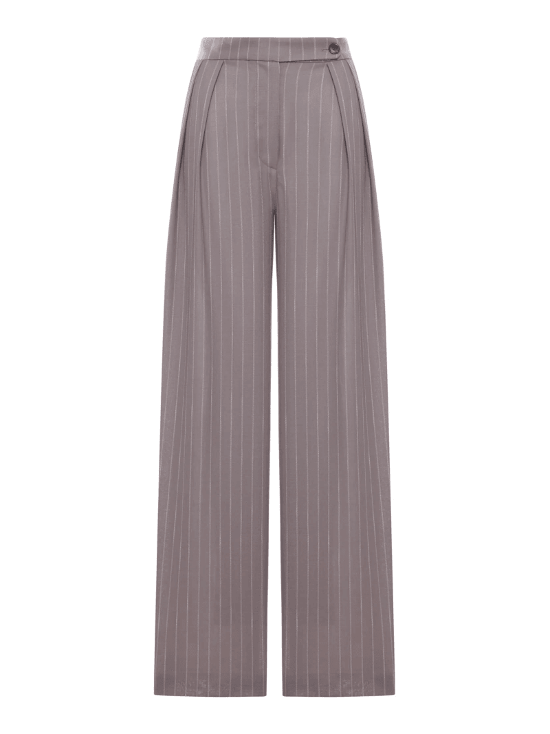 WIDE-LEG PINSTRIPED FABRIC TROUSERS WITH PLEATS - Dries Van Noten - Woman