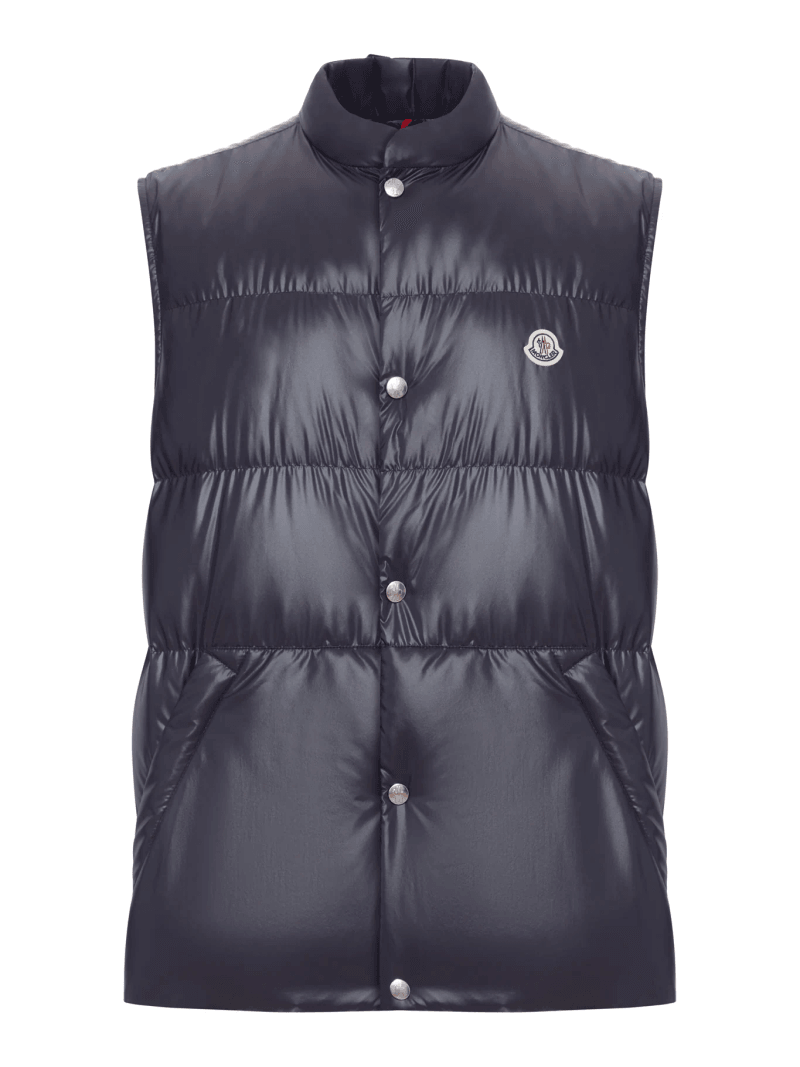RESTIGO QUILTED VEST WITH LOGO PATCH - Moncler - Man
