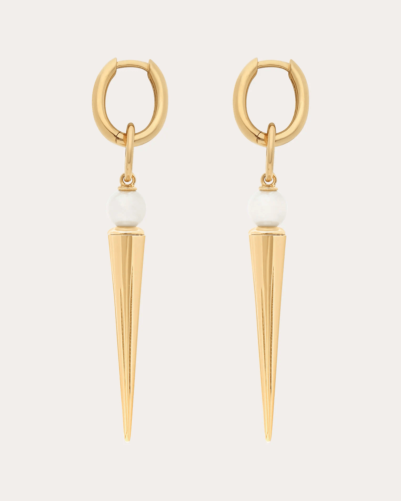 Rouvenat Women's Pearl & 18k Gold Pampille Spike Drop Earrings in Yellow Gold/white