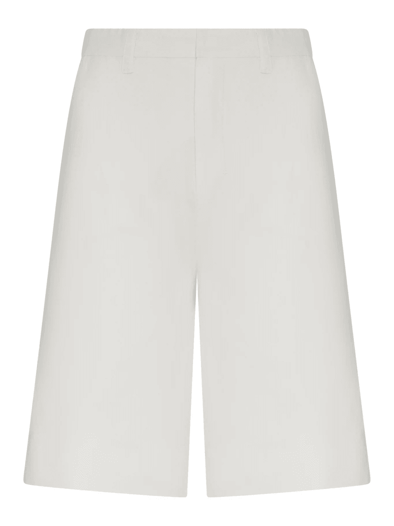 COTTON AND LINEN DRILL BERMUDA SHORTS - Smaxmara - Woman