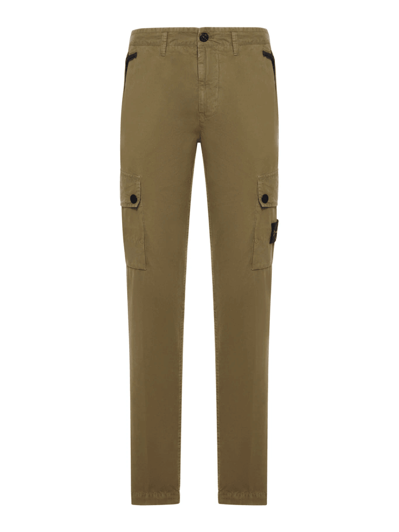 COTTON TROUSERS WITH COMPASS LOGO - Stone Island - Man