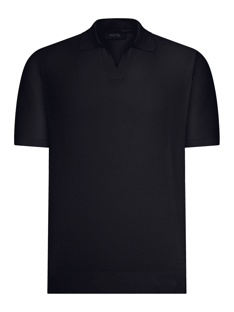 SHORT-SLEEVED SILK AND COTTON POLO SHIRT - Nome G - Man