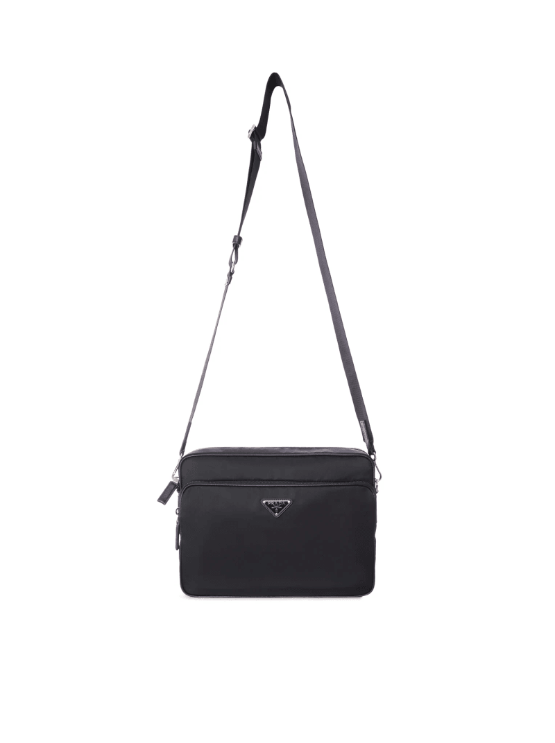 RE-NYLON AND LEATHER SHOULDER BAG - Prada - Man